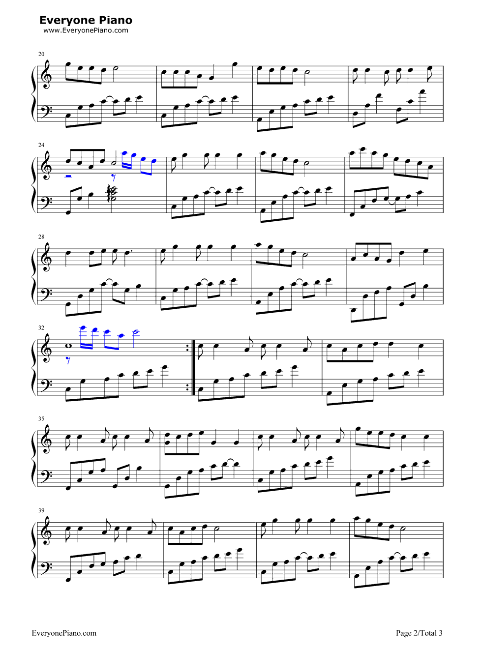 《荷塘月色》（凤凰传奇演唱） 钢琴谱第2张