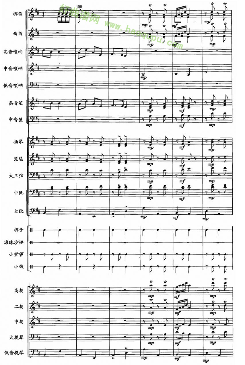 《黄梅调随想》（31）管乐总谱第1张