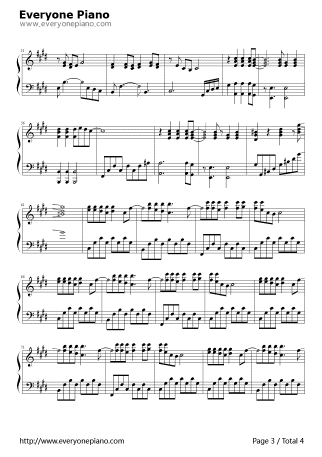 《饿狼传说》（张学友演唱） 钢琴谱第3张