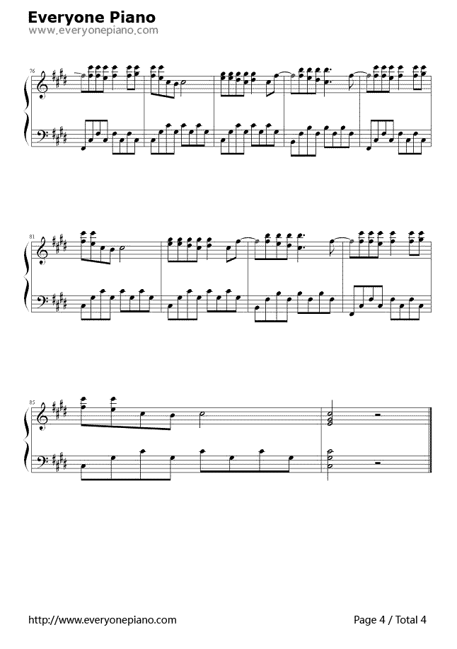 《饿狼传说》（张学友演唱） 钢琴谱第4张