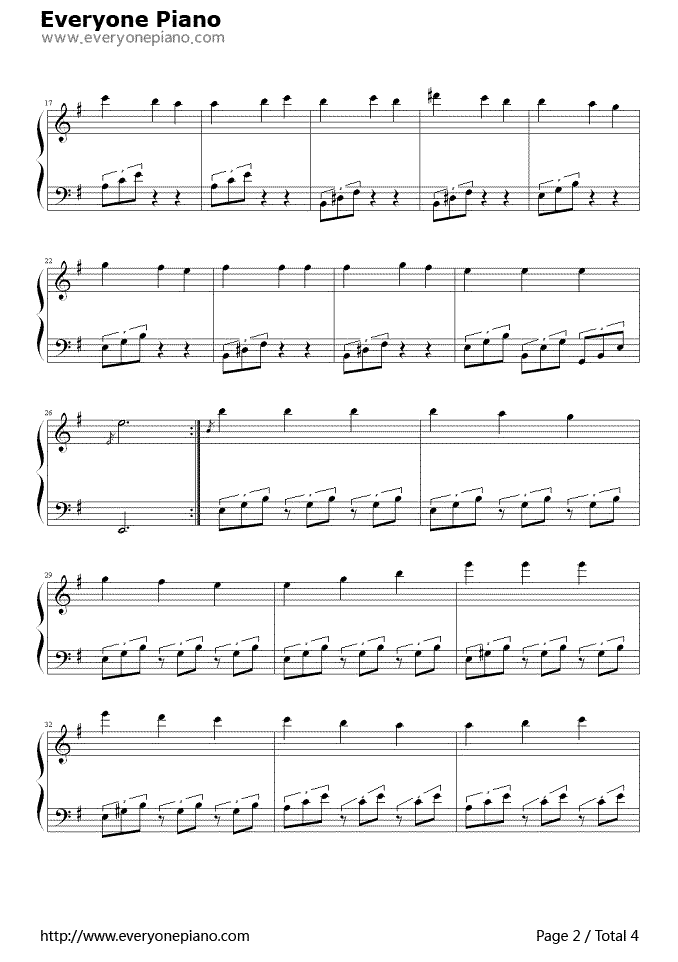 《爱的罗曼史》（被禁止的游戏配乐）钢琴谱第2张