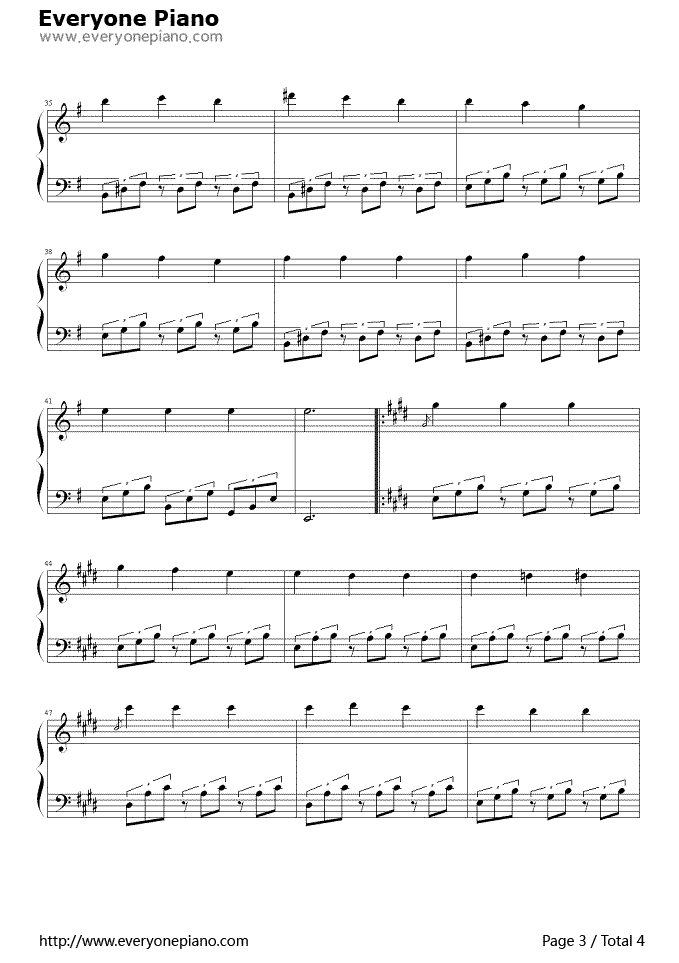 《爱的罗曼史》（被禁止的游戏配乐）钢琴谱第3张