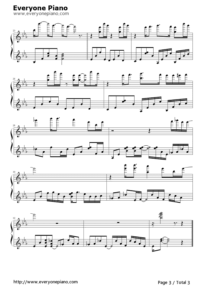 《迷宫》（王若琳演唱）钢琴谱第3张