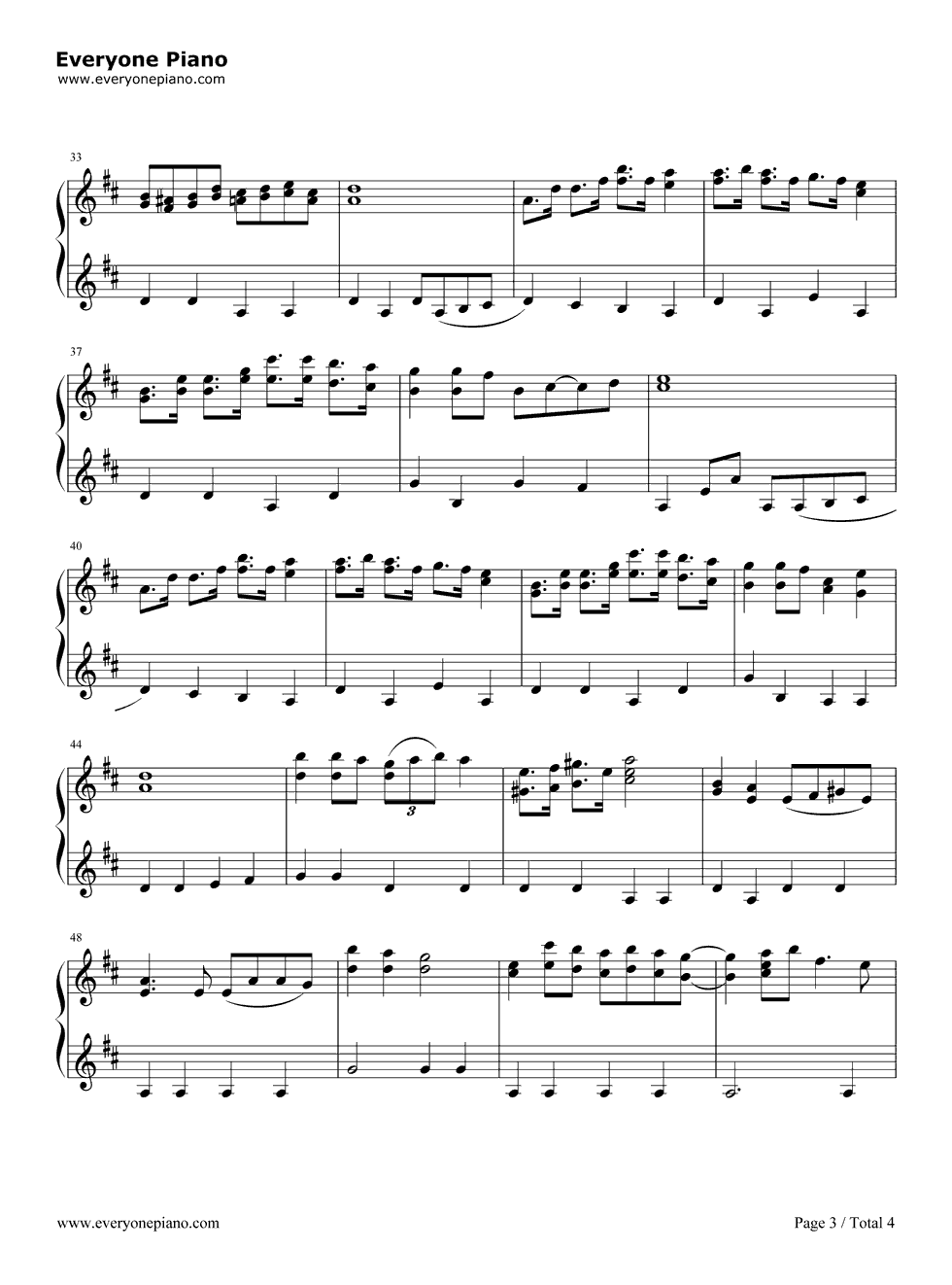 《哆啦A梦主题曲》钢琴谱第3张