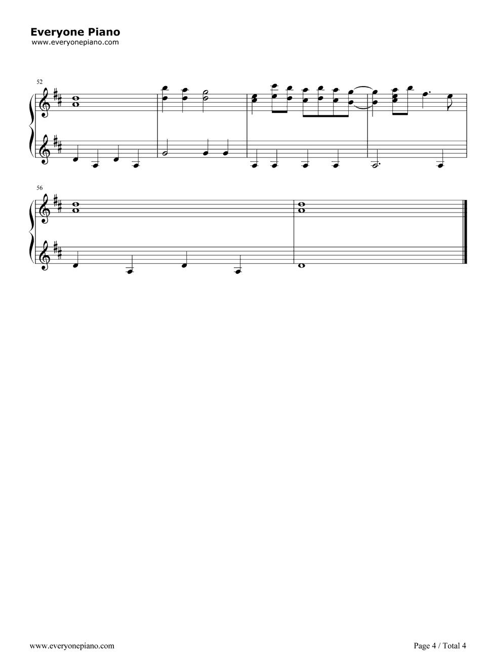 《哆啦A梦主题曲》钢琴谱第4张