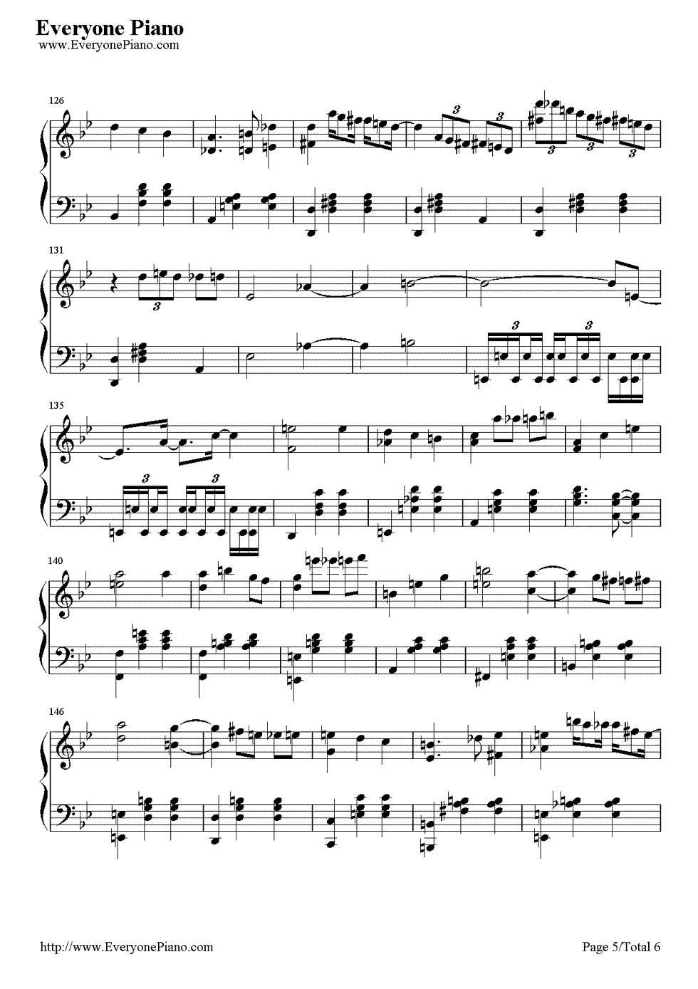 《宫崎骏动画哈尔的移动城堡主题曲》钢琴谱第5张