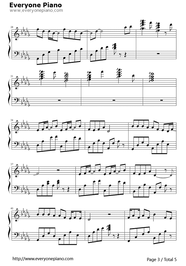 《清明雨上》（Vae演唱） 钢琴谱第3张