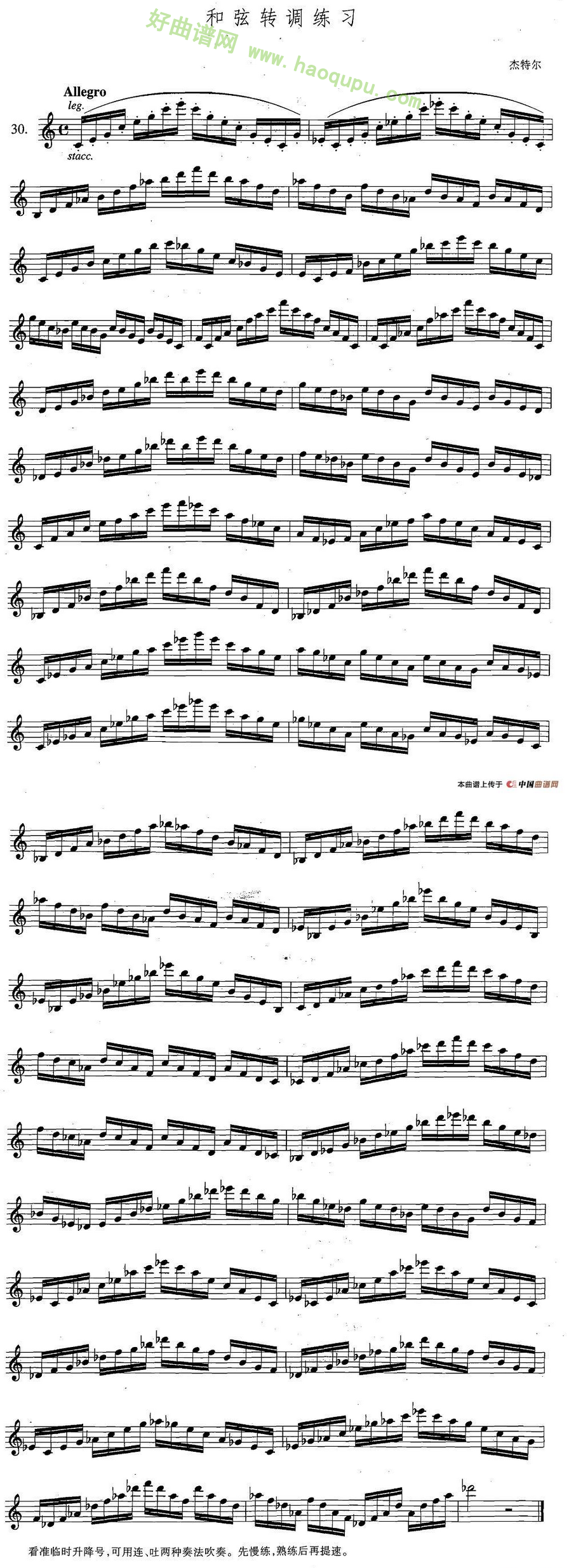 《萨克斯练习曲合集》（5—30）（和弦转调练习）萨克斯简谱第1张