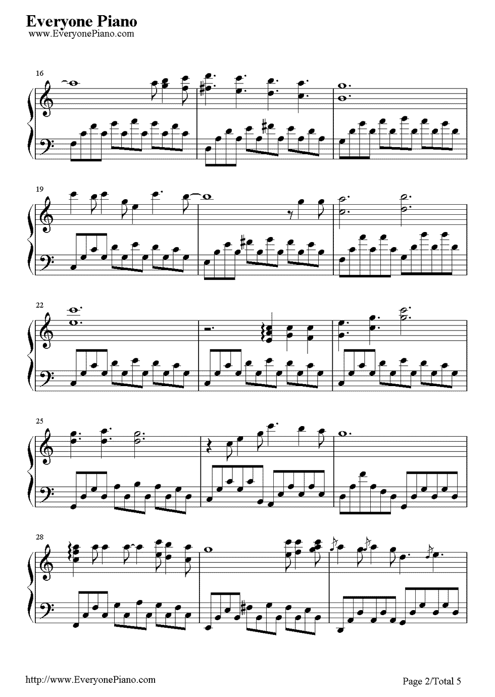 《散步》（龙猫片头主题曲）钢琴谱第2张