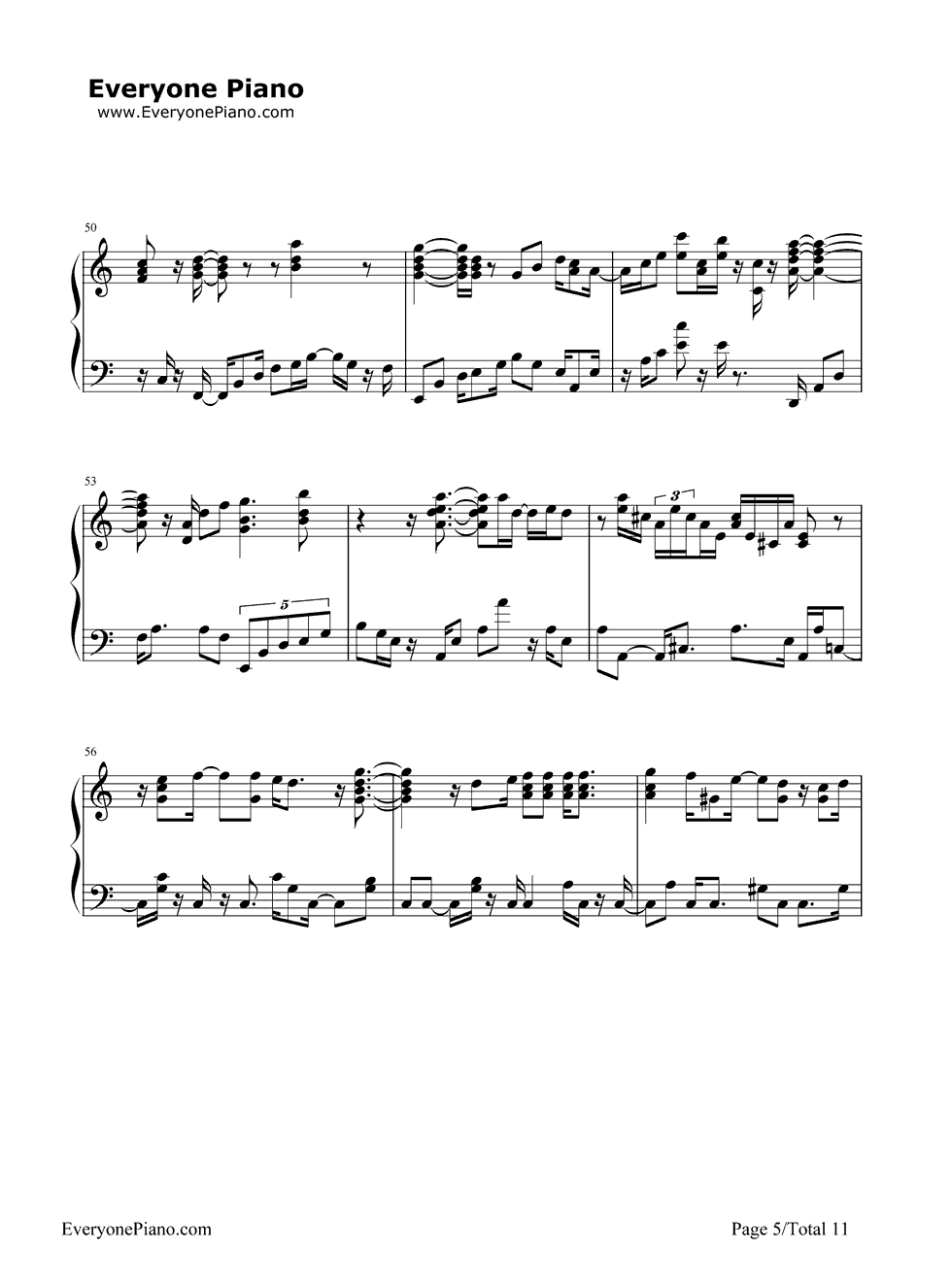 《Bon Voyage》（海贼王OP4）钢琴谱第5张
