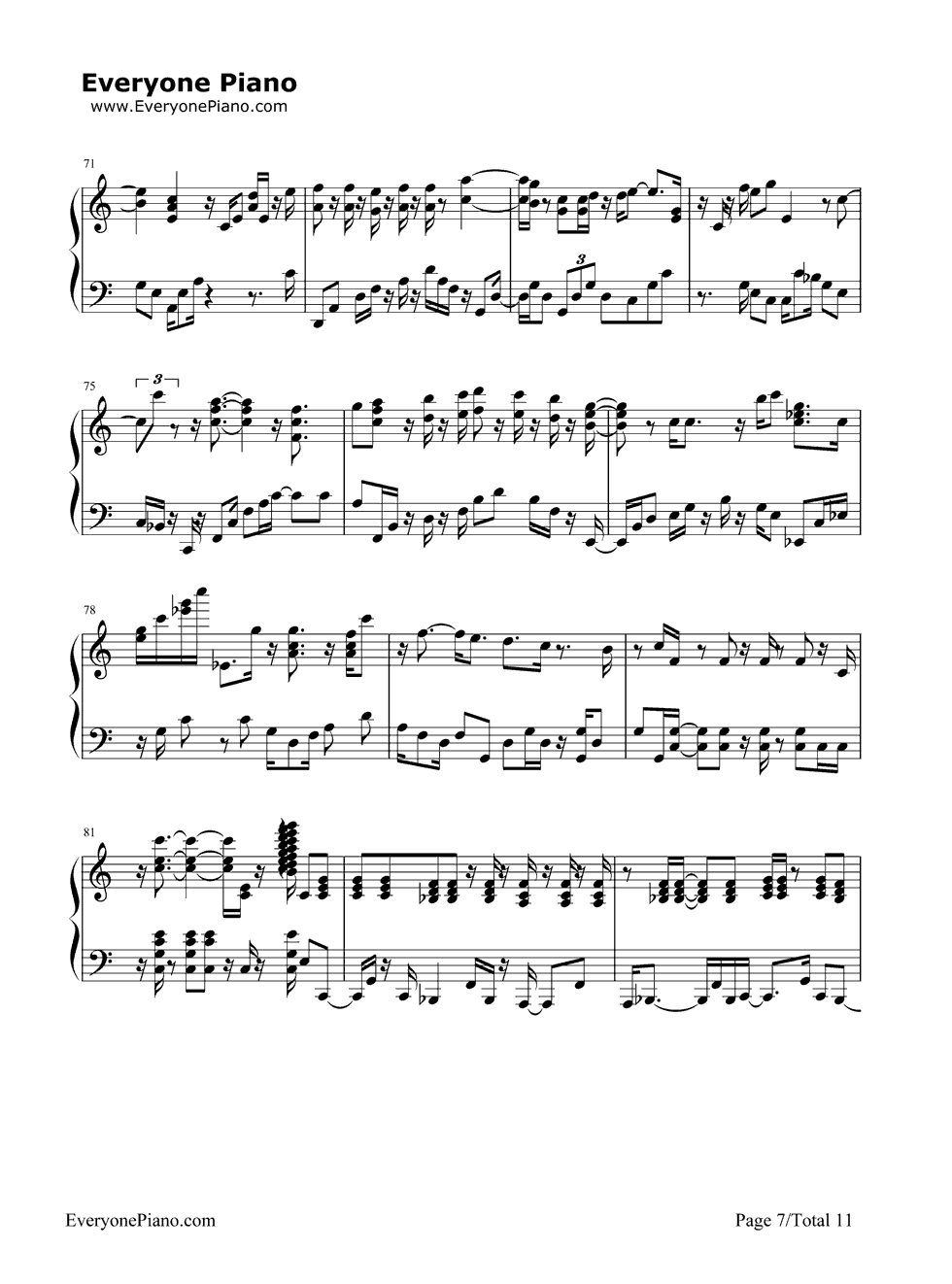 《Bon Voyage》（海贼王OP4）钢琴谱第7张