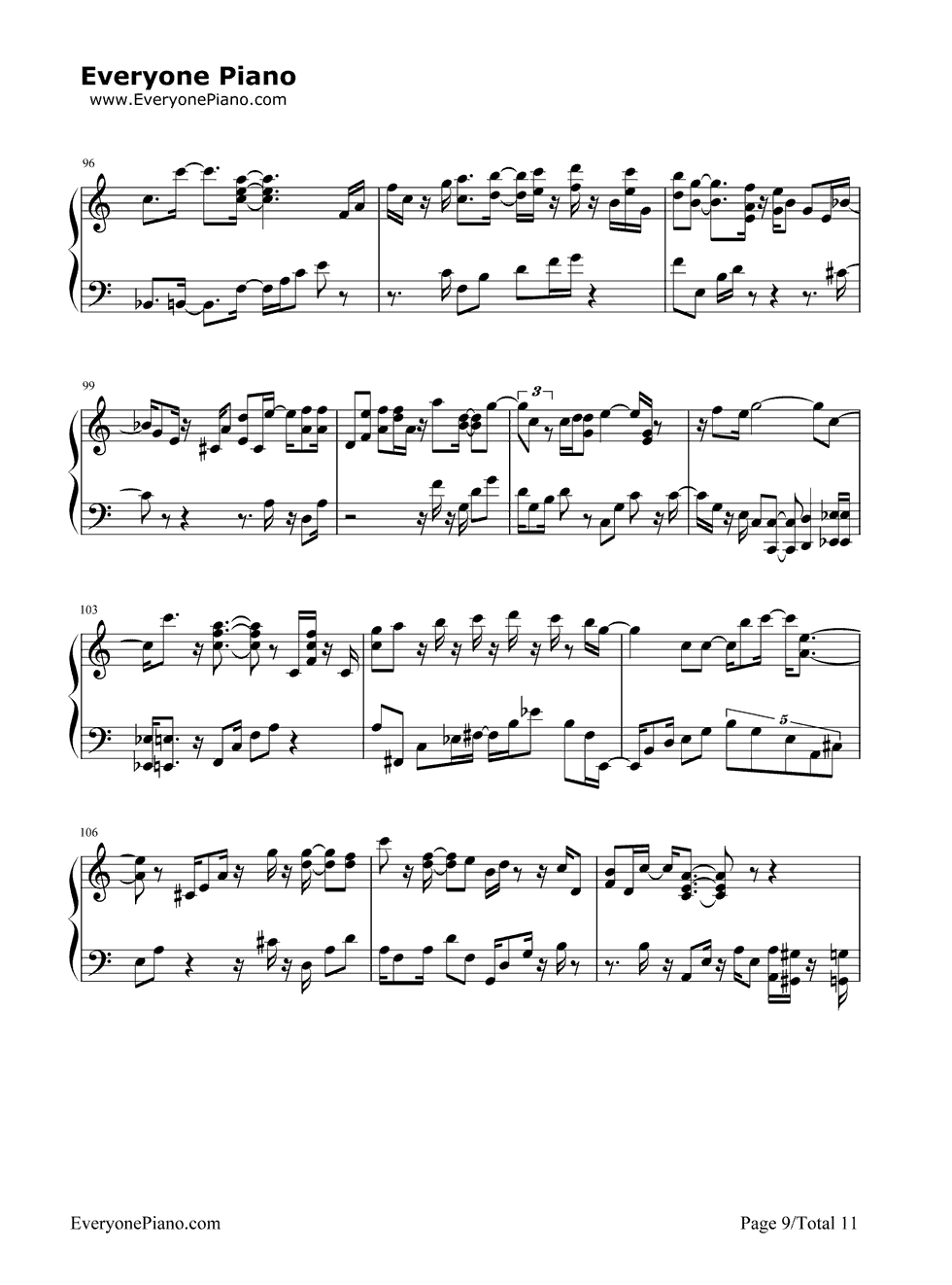 《Bon Voyage》（海贼王OP4）钢琴谱第9张