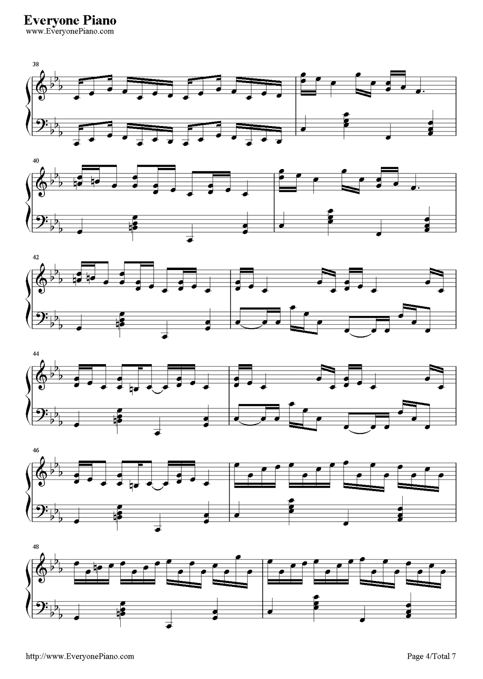 《克罗地亚狂想曲》（EOP教学曲）钢琴谱第4张