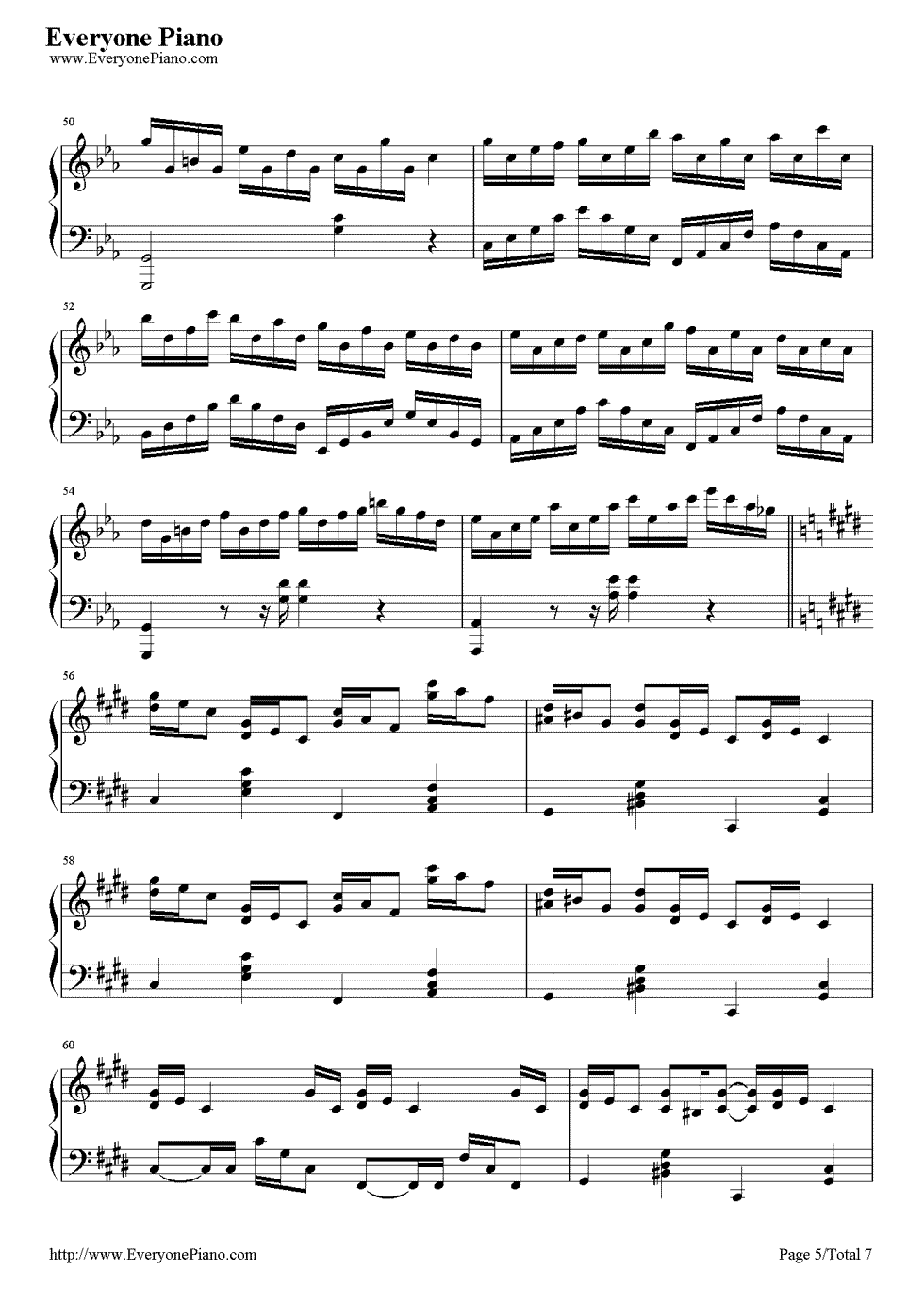 《克罗地亚狂想曲》（EOP教学曲）钢琴谱第5张