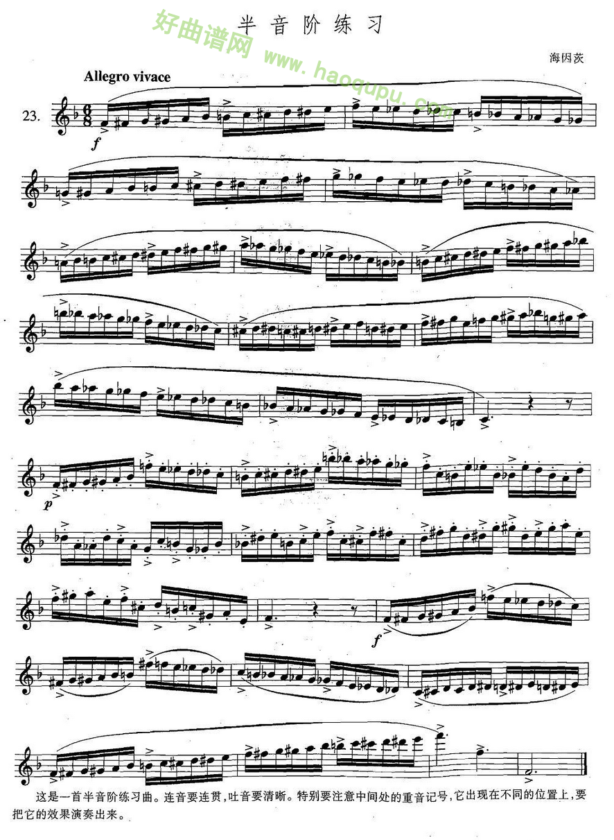 《萨克斯练习曲合集》（5—23）（半音阶练习）萨克斯简谱第1张