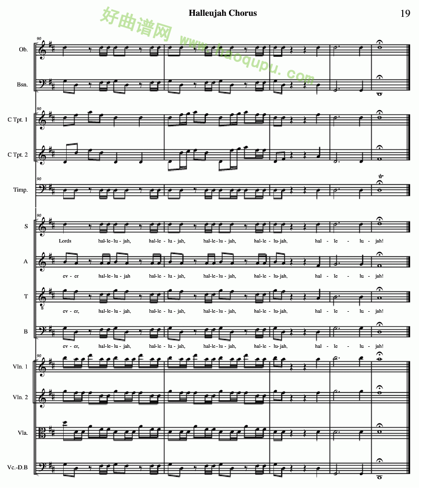 《哈利路亚总谱》（19） 管乐总谱第1张