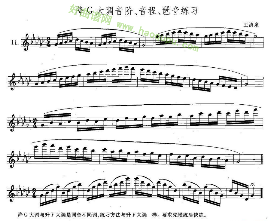 《萨克斯练习曲合集》（5—11）（降G大调音阶、音程、琶音萨克斯简谱第1张
