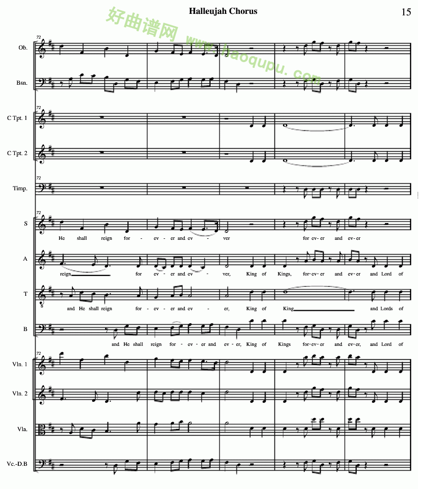 《哈利路亚总谱》（15）管乐总谱第1张