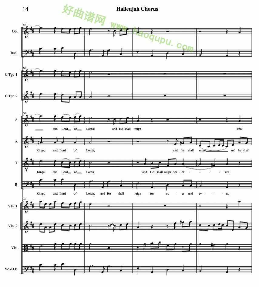 《哈利路亚总谱》（14）管乐总谱第1张