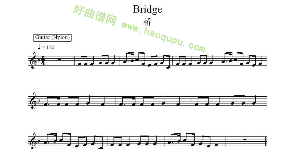 《桥》 电子琴简谱第1张