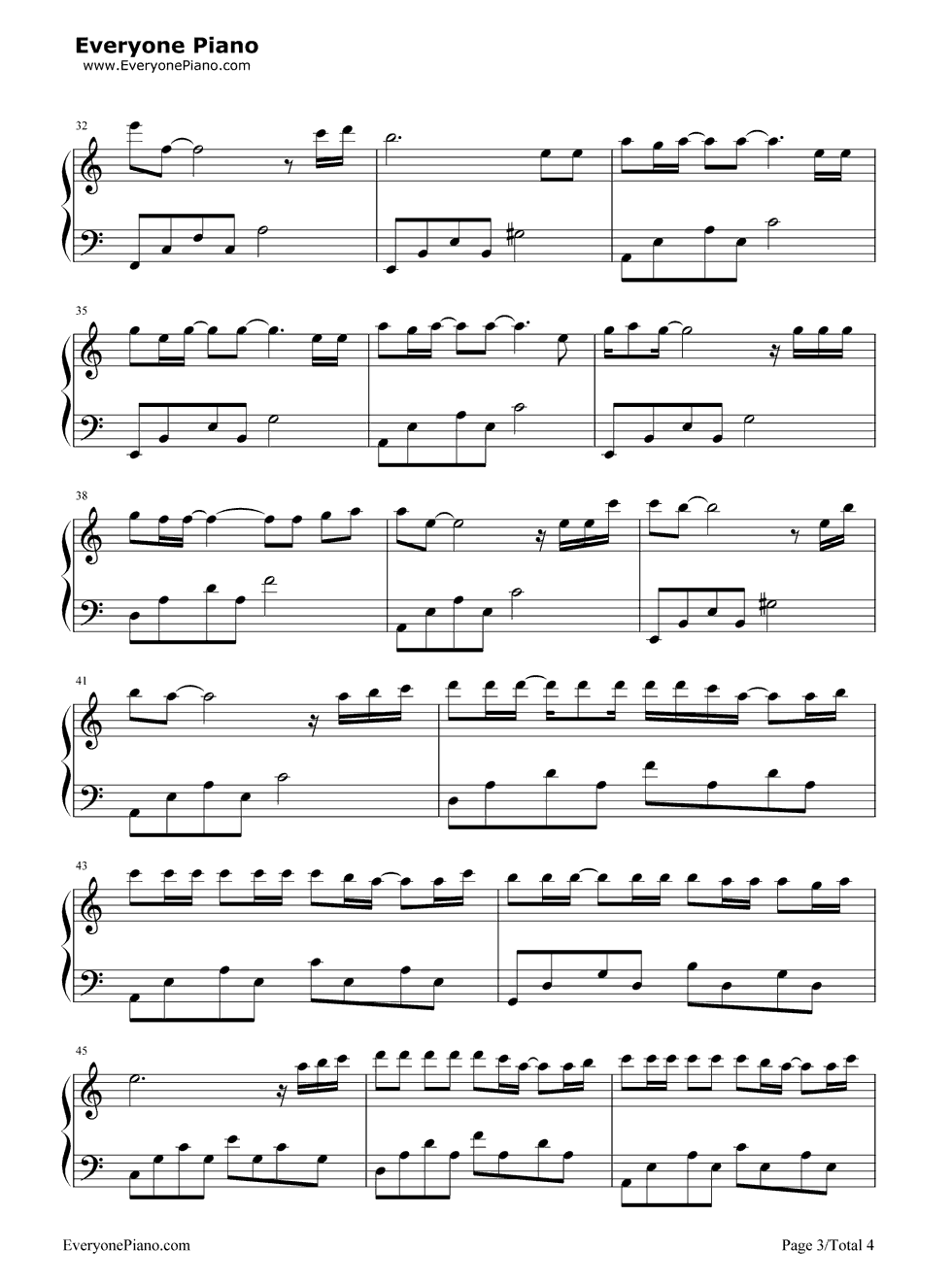 《天亮了》（韩红演唱）钢琴谱第3张