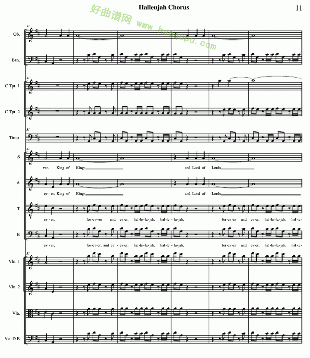 《哈利路亚总谱》（11）管乐总谱第1张