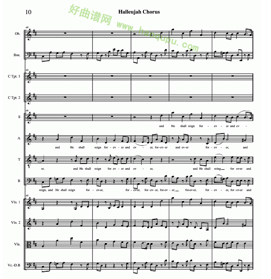 《哈利路亚总谱》（10）管乐总谱第1张