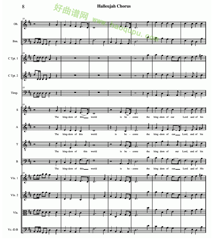 《哈利路亚总谱》（08）管乐总谱第1张