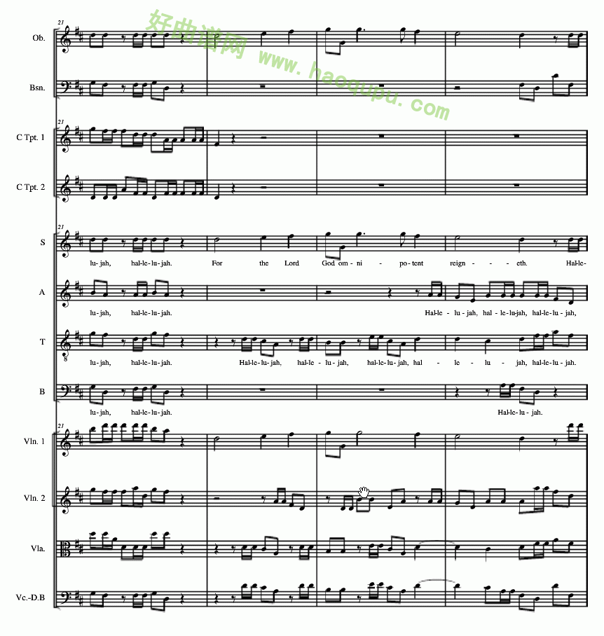 《哈利路亚总谱》（05） 管乐总谱第1张