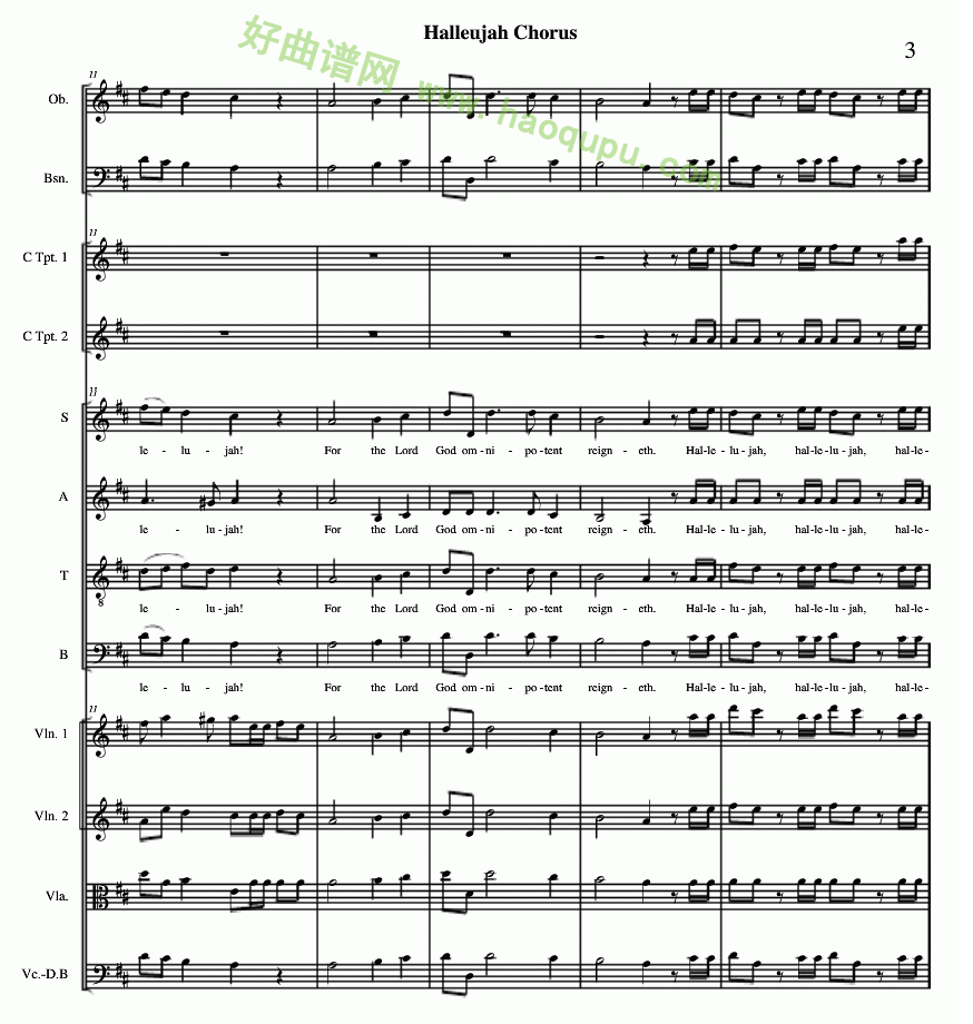 《哈利路亚总谱》（03）管乐总谱第1张