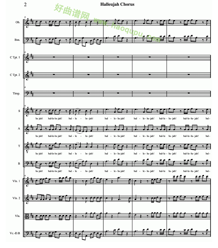 《哈利路亚总谱》（02） 管乐总谱第1张