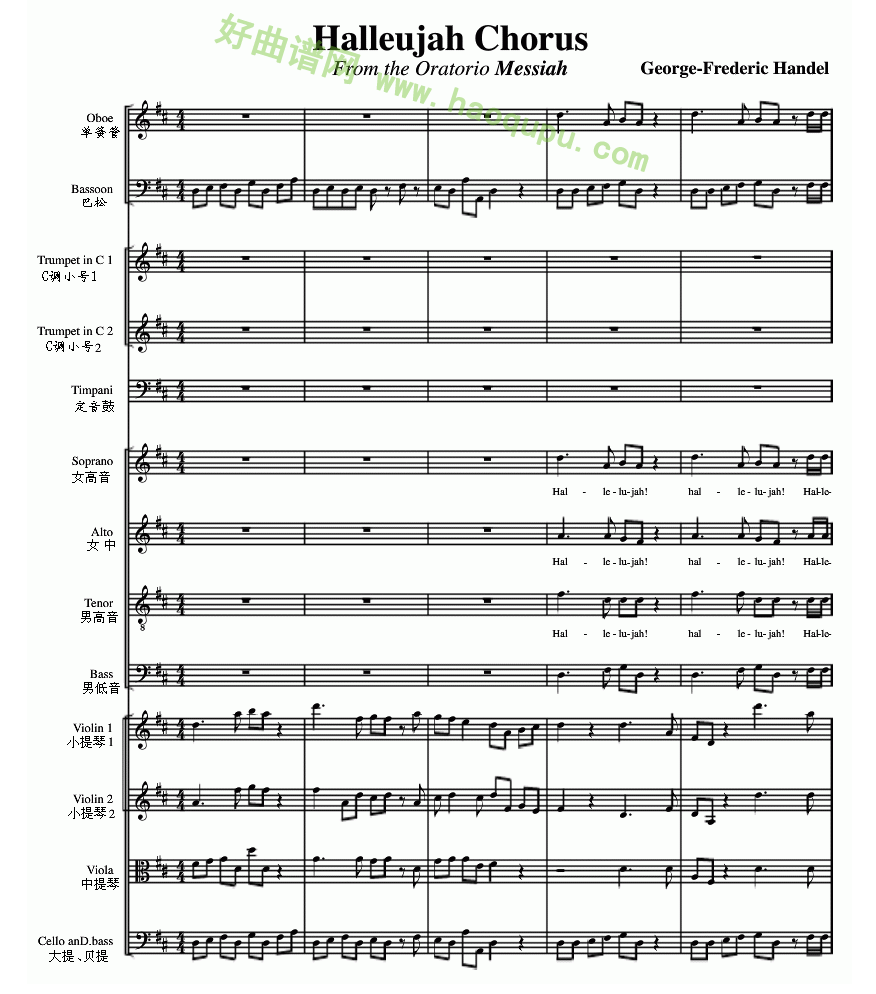 《哈利路亚总谱》（01）管乐总谱第1张