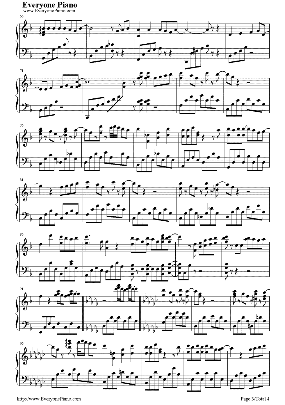 《龙猫主题曲》（宫崎骏动画）钢琴谱第3张