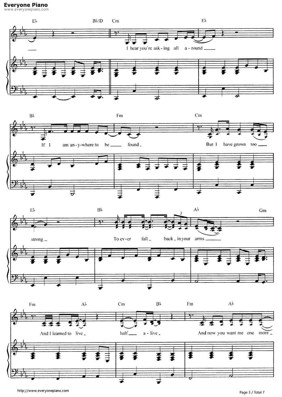 《Jar of Hearts》（Christina Perri演唱）钢琴谱第3张