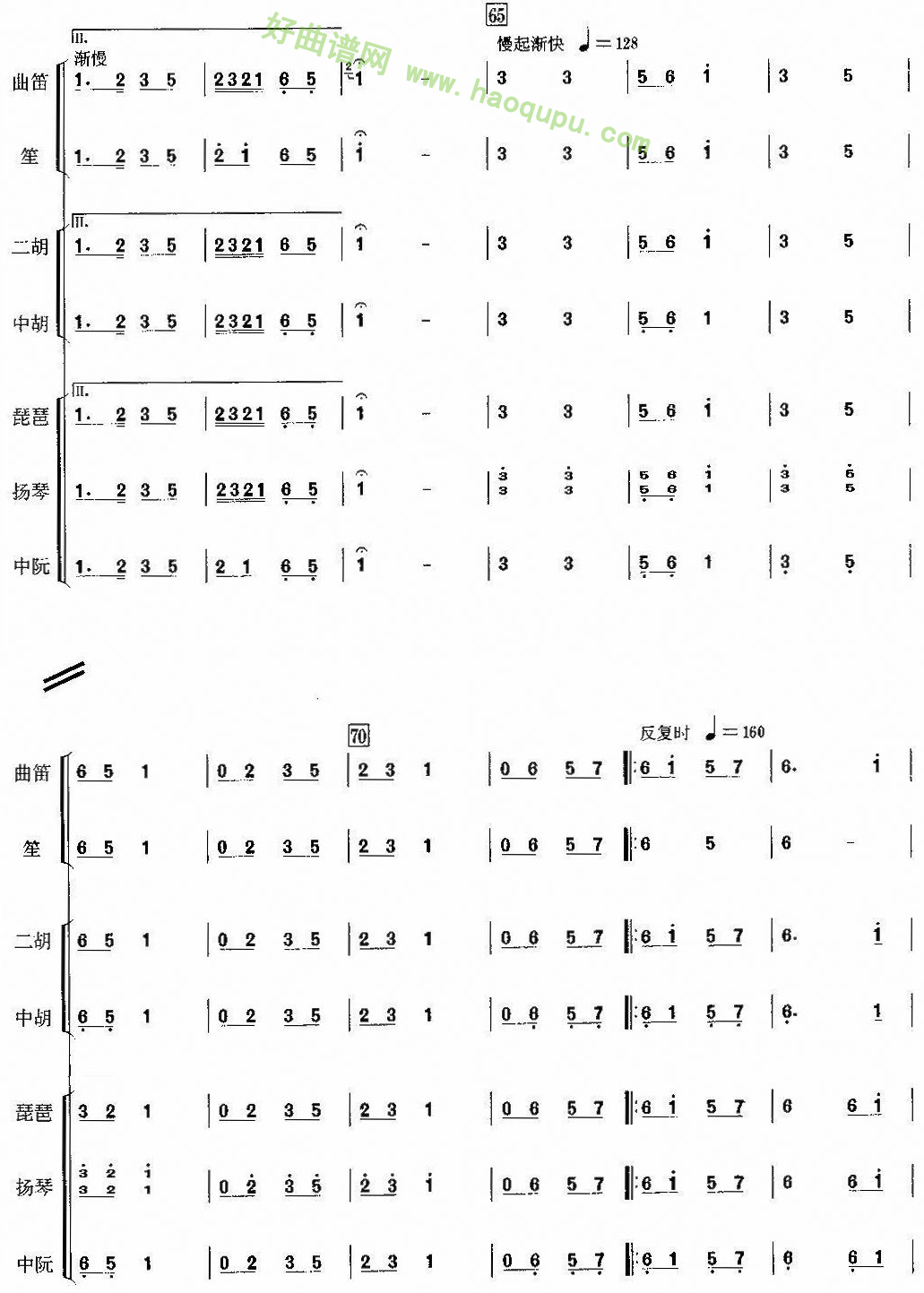 《节节高》（6）管乐总谱第1张