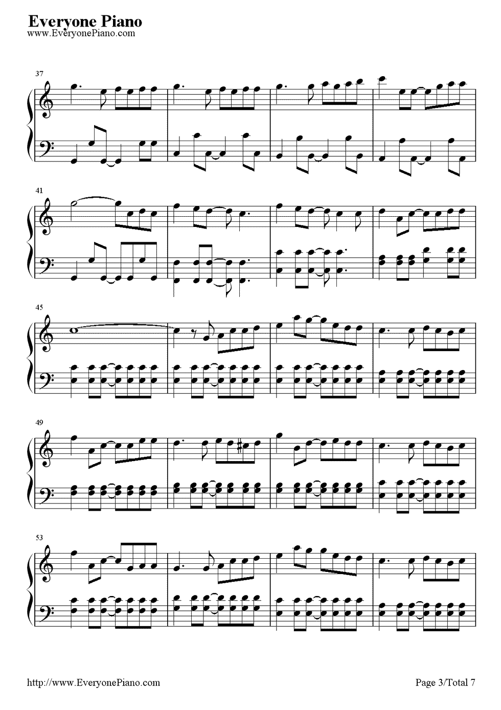 《幻化成风》（《猫的报恩》结尾曲）钢琴谱第3张