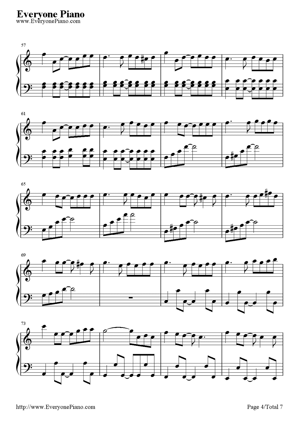 《幻化成风》（《猫的报恩》结尾曲）钢琴谱第4张