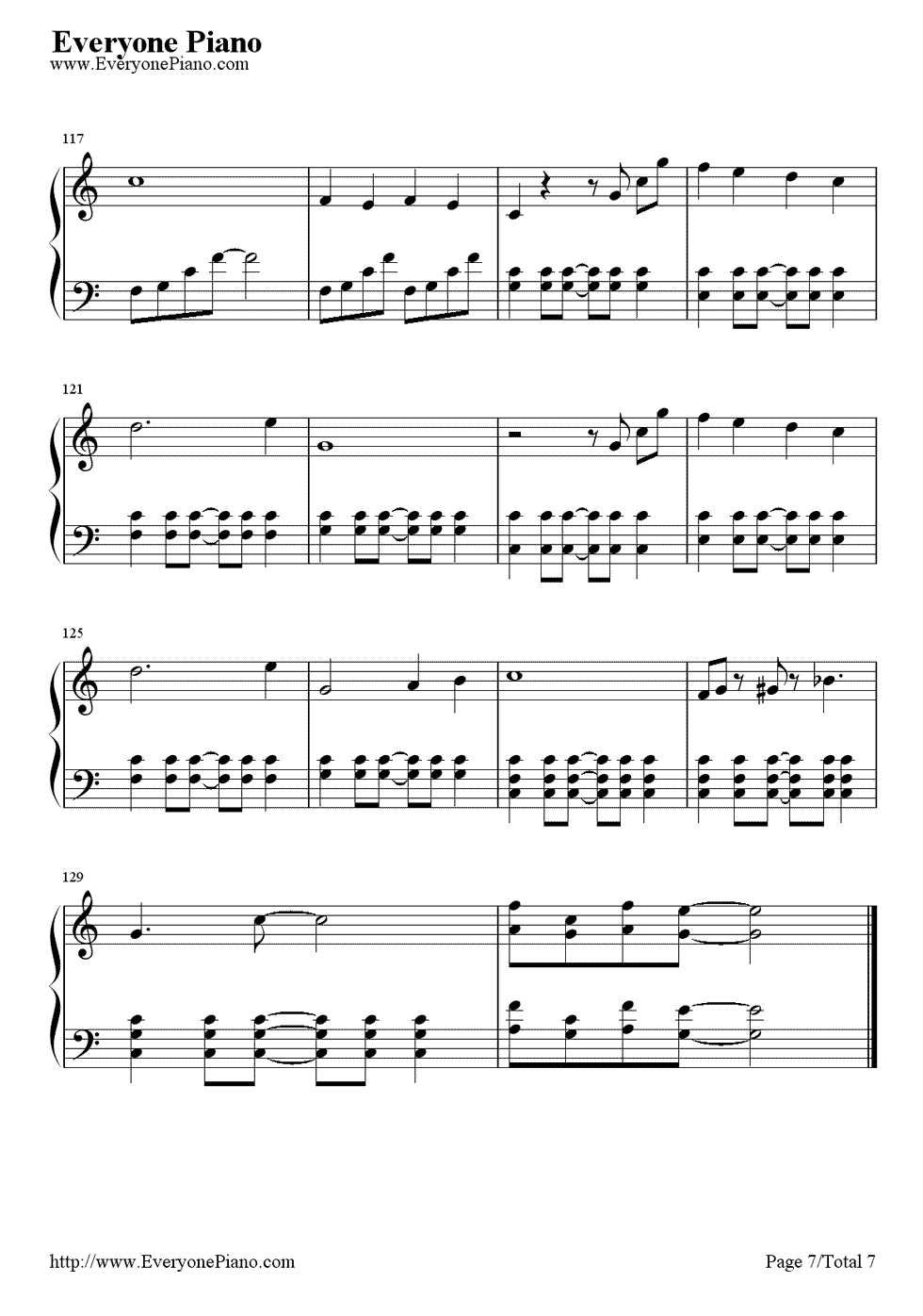 《幻化成风》（《猫的报恩》结尾曲）钢琴谱第7张