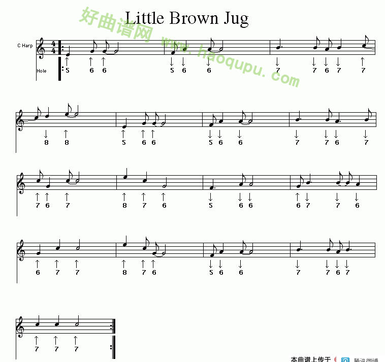 《Little Brown Jug》（布鲁斯）口琴简谱第1张