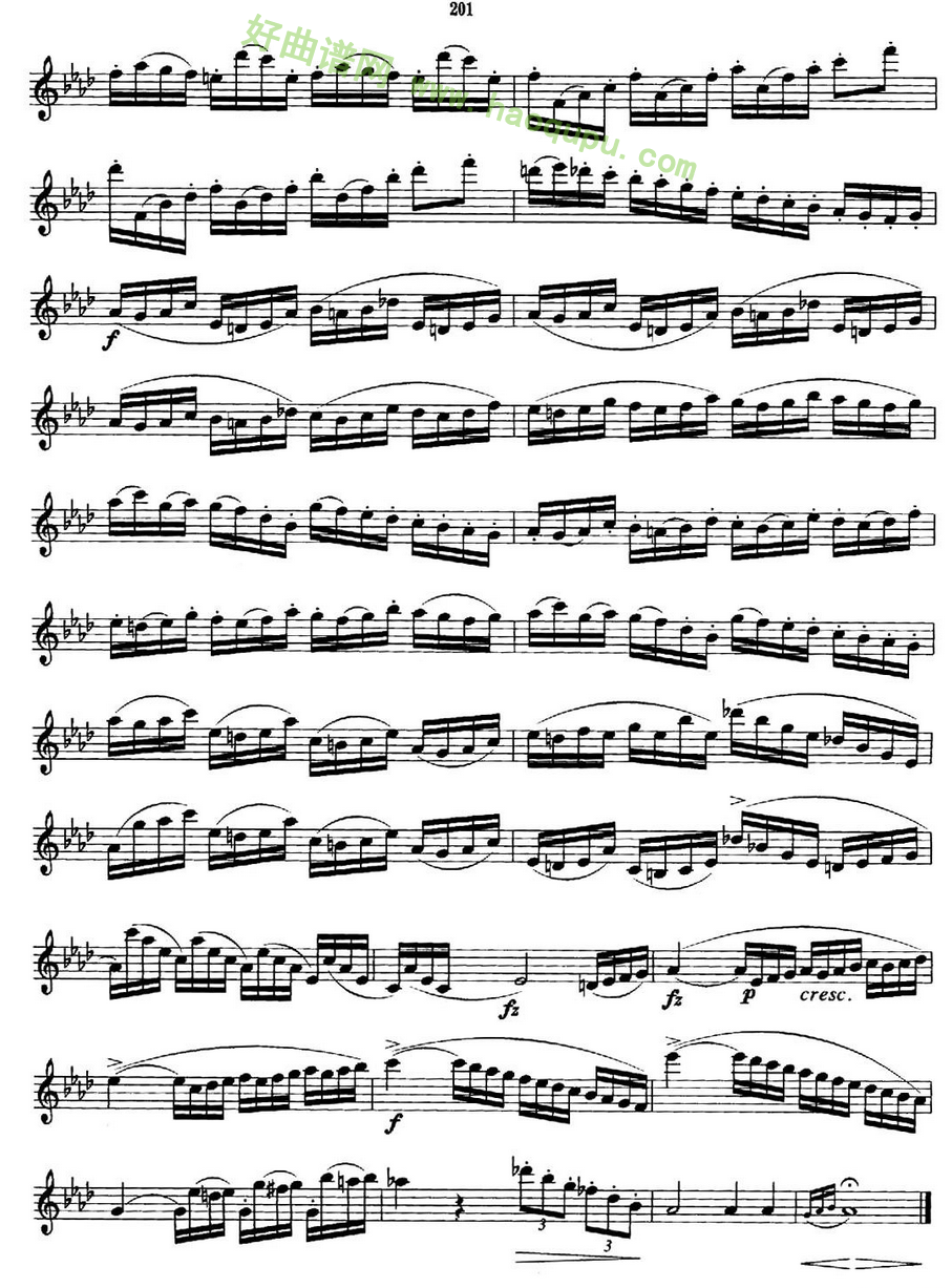 《萨克斯管业余考级九级练习曲第二首》萨克斯简谱第2张